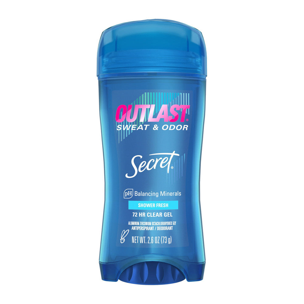 Secret Outlast Clear Gel Antiperspirant Deodorant, Shower Fresh Scent, 2.6 Oz
